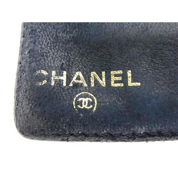 Chanel Long Wallet Coco Mark Black Caviar Leather Bifold Clasp — view 9