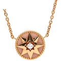 Dior Necklace Rose des Vents Medallion Pink Gold Diamond Pearl Wind Motif