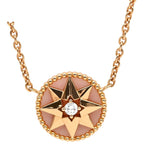 Dior Necklace Rose des Vents Medallion Pink Gold Diamond Pearl Wind Motif