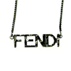 Fendi Metal Logo Necklace Black — view 3