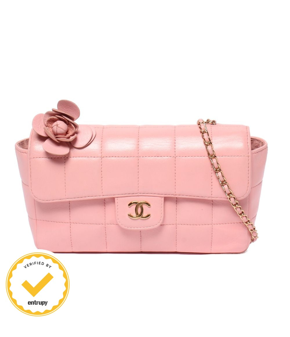 Chanel Chain Shoulder Bag Crossbody Gold Chocolate