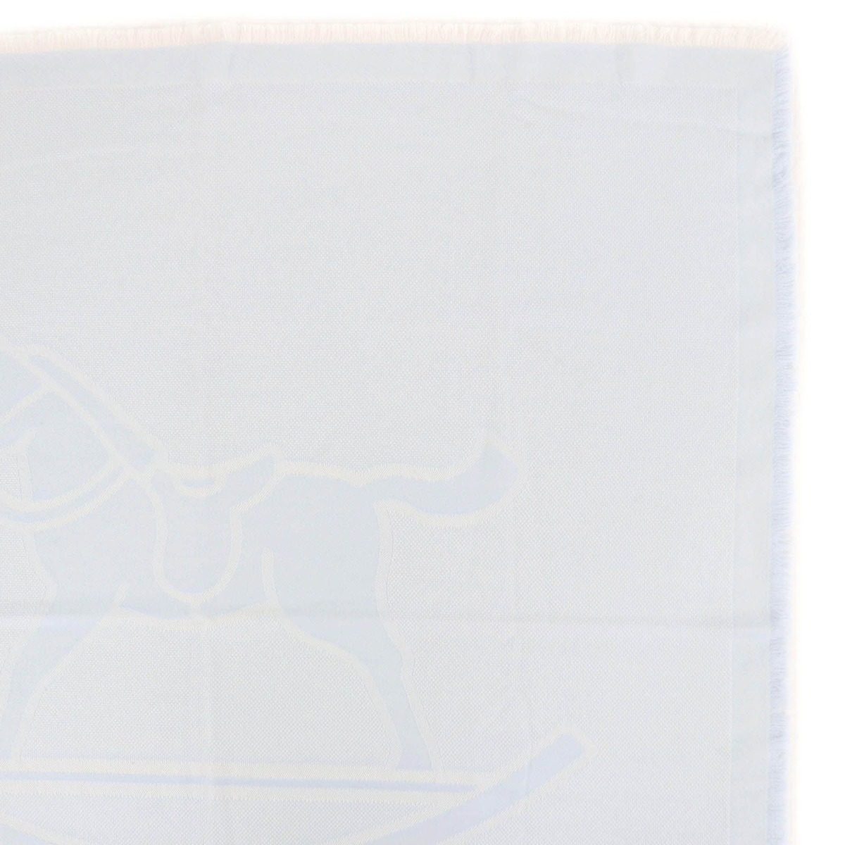 Hermes Wool Baby with Fringe Shawl Light Blue Scarf — view 4