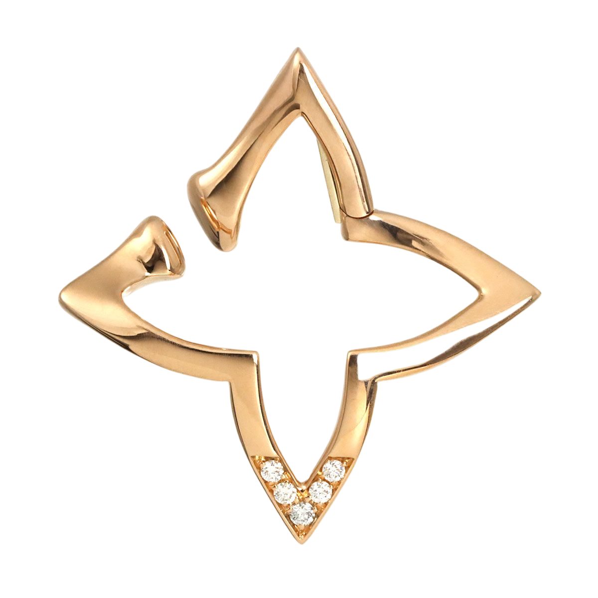 Louis Vuitton Ombre Blossom Diamond 18k PG Pink Gold 750 One Side Only Left
