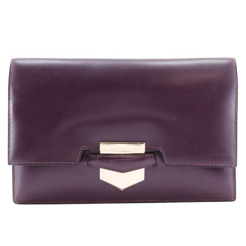 Hermes Faco Vintage Box Calf Bordeaux I Clutch Bag