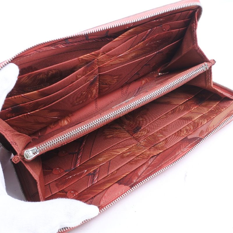 Hermes Azap Silk Inn Long Vaux Epson Rose Jaipur Pink T Wallet — view 6