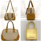Prada 2-Way Boston Bag Beige Orange Corda Cuoio — view 3