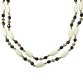 Celine Vintage Long Necklace 132 cm White Black