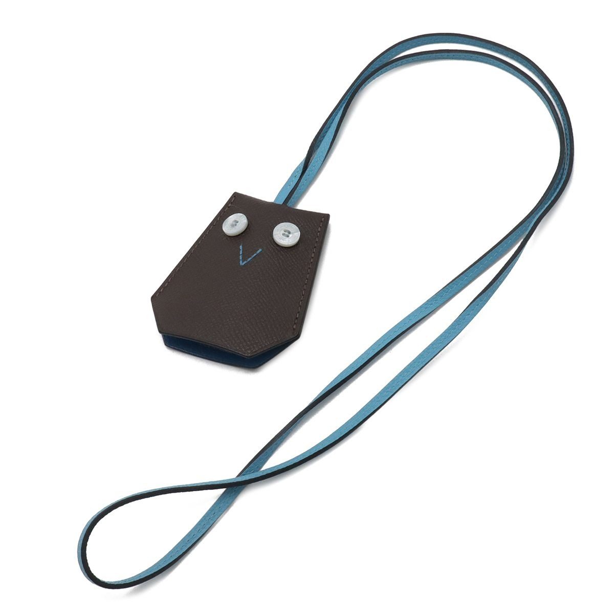 Hermes Petit Ash Eveton Clochette Key Ring Owl Motif Veau Epsom Dark Brown
