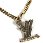 Louis Vuitton Necklace Pendant Wood Mp2780 Metal