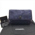 Chanel CC Logo Turnlock Mouton Hand Clutch Navy