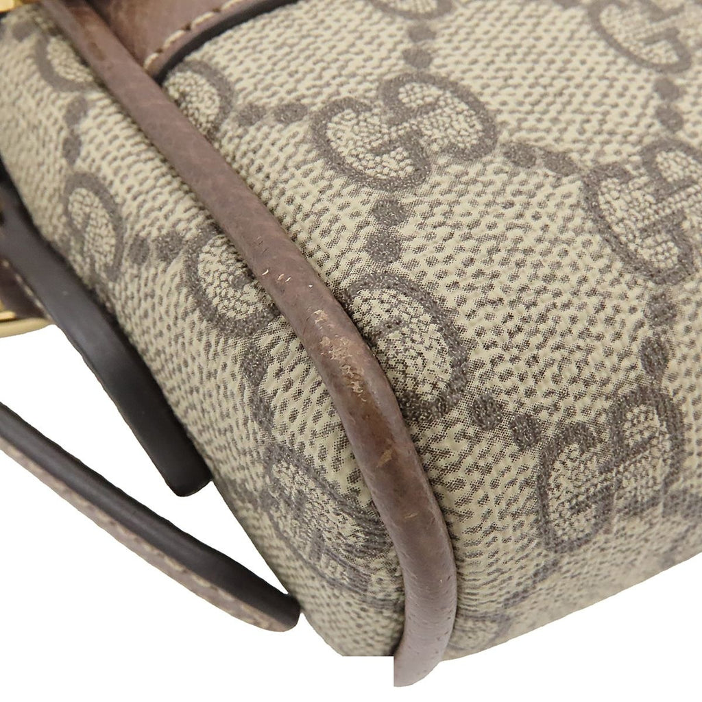 Gucci Ophidia Mini Bag GG Supreme Canvas Leather Beige Dark Brown — view 6