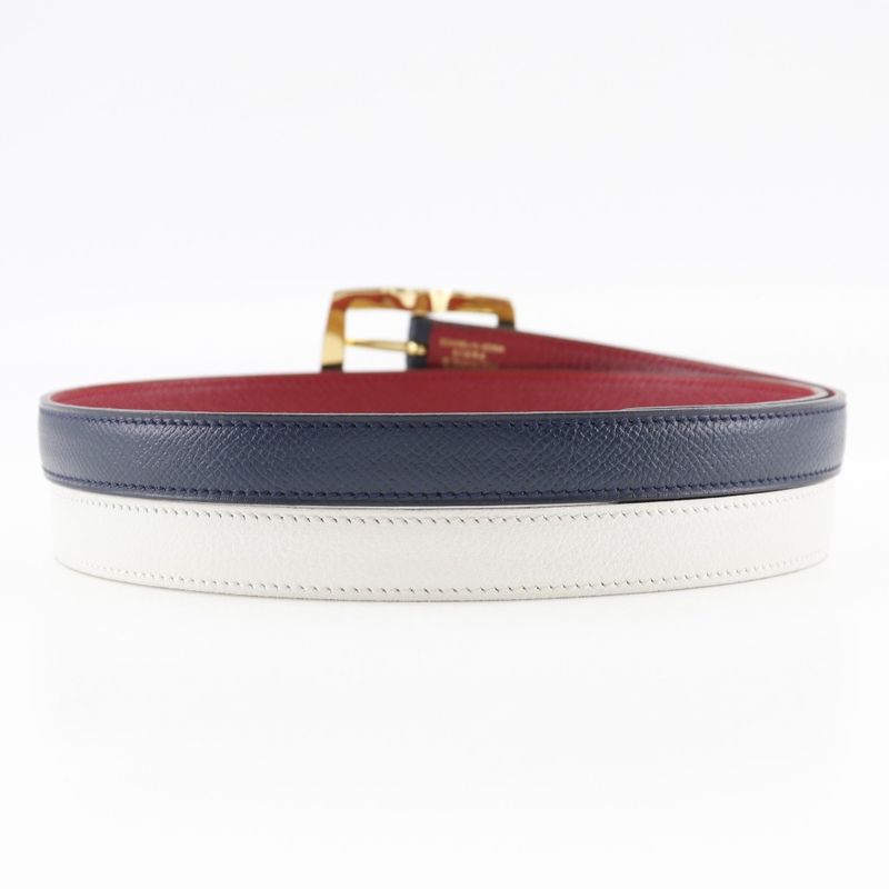 Hermes Reversible Courchevel Swift Blue Indigo Rouge Vif 0 Belt — view 4