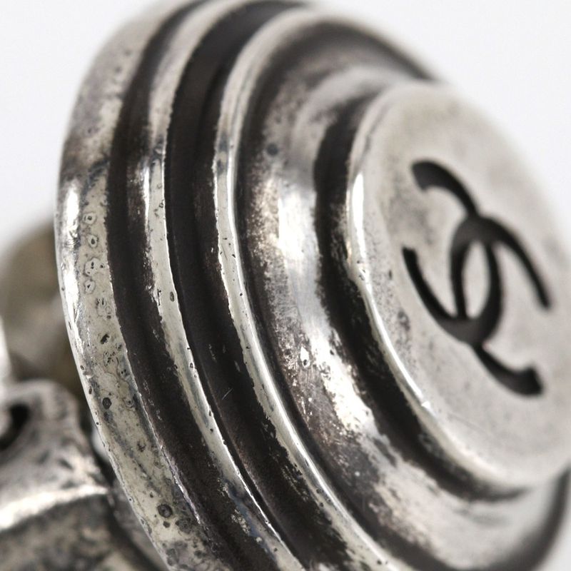 Chanel Coco Mark Metal Silver 99 P 11.7 g Earrings — view 7