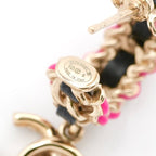 Chanel Earrings Gold Black Pink Coco Mark Hoop — view 7