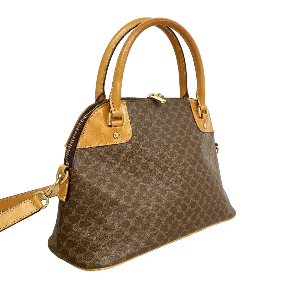 Celine Handbag Macadam Brown Gold 2-Way — view 2