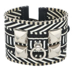 Hermes Collierd Chien Caval Canvas and Leather Bracelet