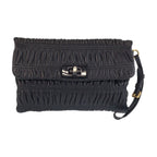 Prada Black Gold Leather 53 Clutch Pouch
