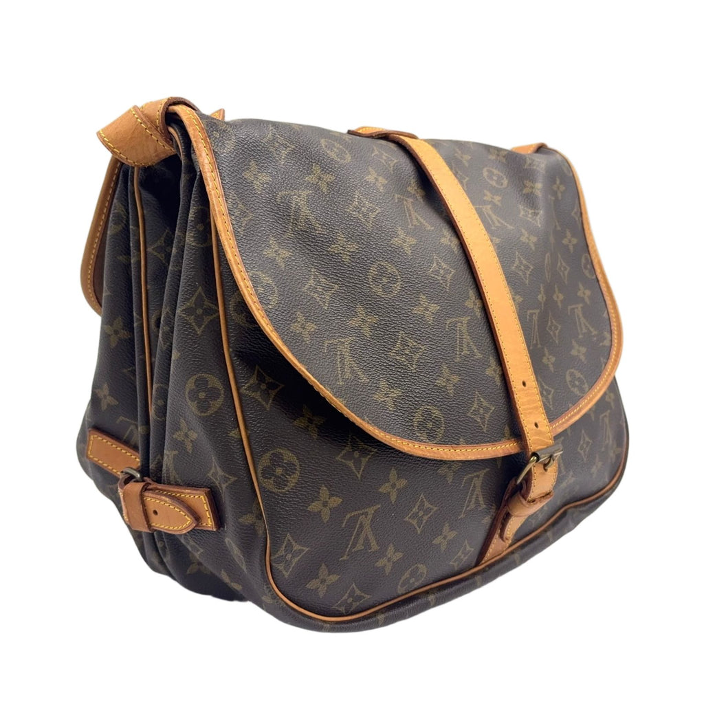 Louis Vuitton Saumur 35 Monogram Leather Brown Light Shoulder Bag Gold — view 2