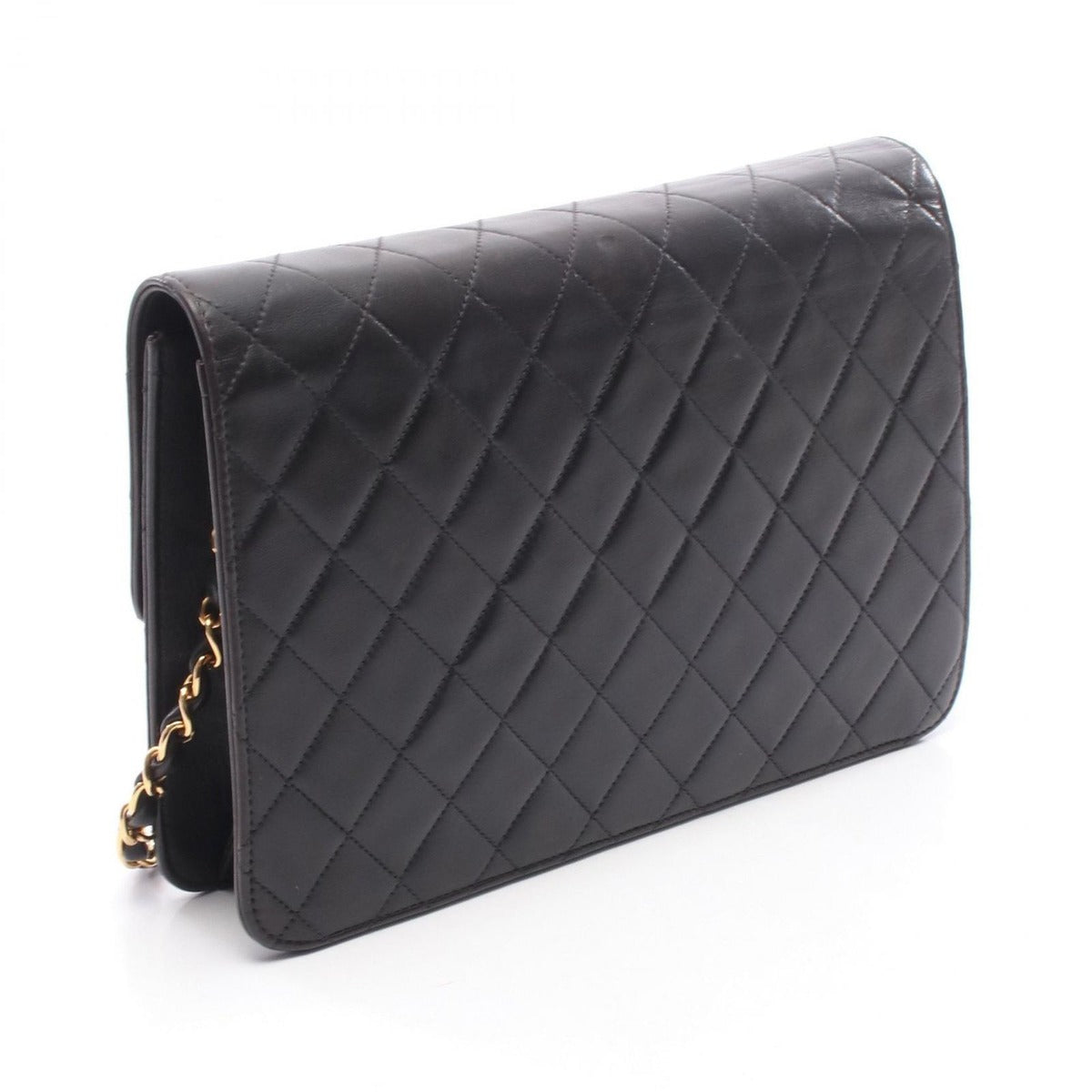 Chanel Shoulder Bag Quilted Black Lambskin Push — view 2