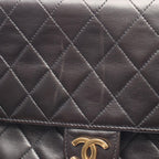 Chanel Shoulder Bag Quilted Black Lambskin Push — view 6