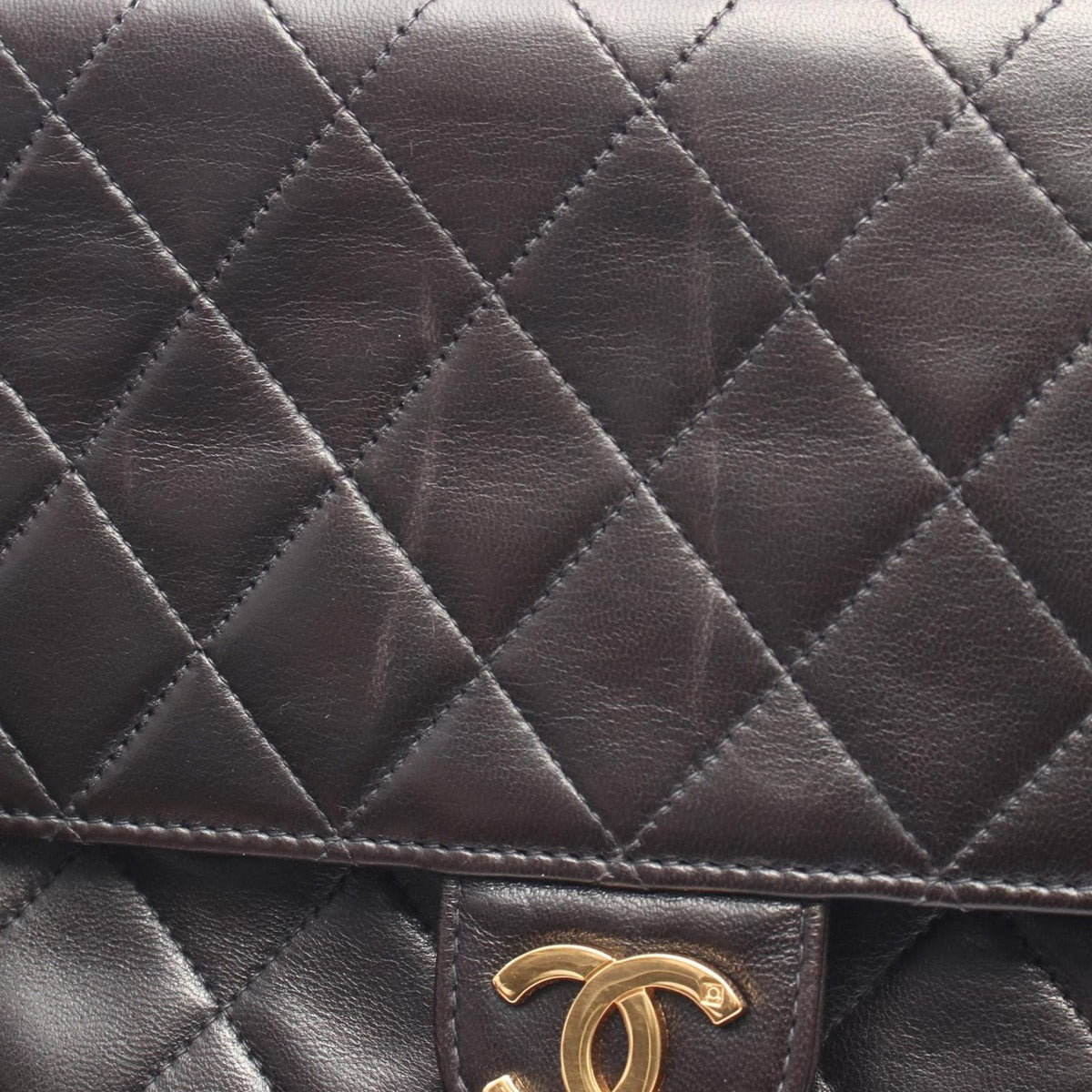 Chanel Shoulder Bag Quilted Black Lambskin Push — view 6