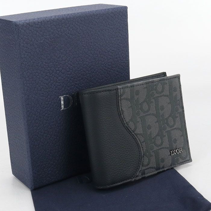 Dior Saddle Bifold Wallet Cotton