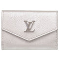 Louis Vuitton Portefeuille Lock Mini Leather Silver Trifold Wallet LV