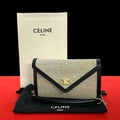 Celine Triomphe Chain Shoulder Canvas Leather Mini