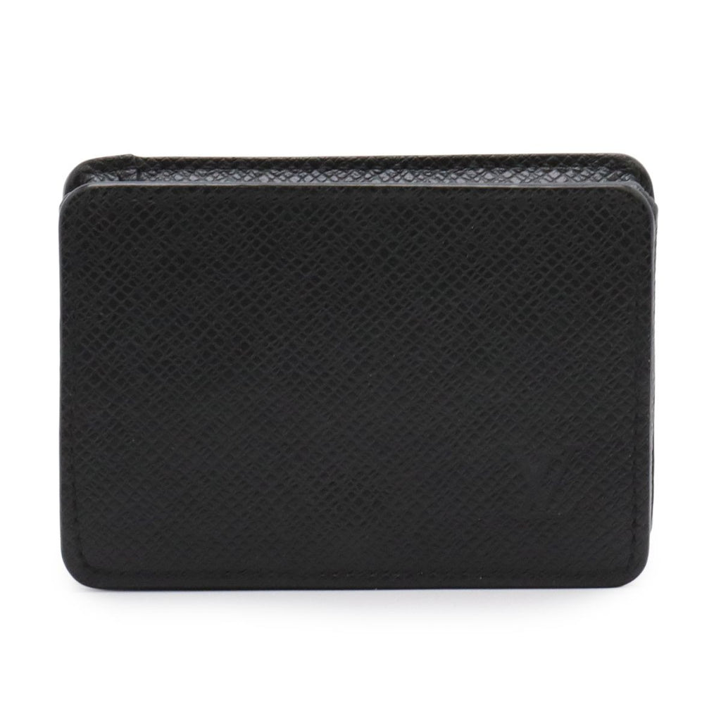 Louis Vuitton Taiga Coin Purse Square Leather Ardoise Black