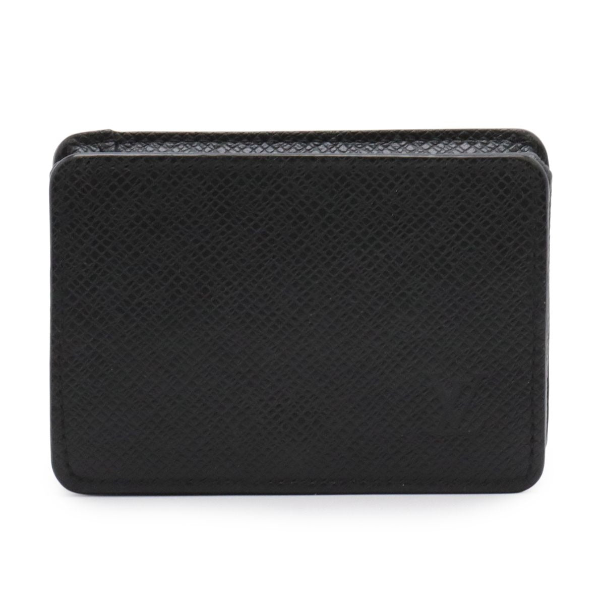 Louis Vuitton Taiga Coin Purse Square Leather Ardoise Black