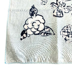 Chanel Scarf Handkerchief Bandana Camellia Logo Coco Mark Light Blue Black — view 5