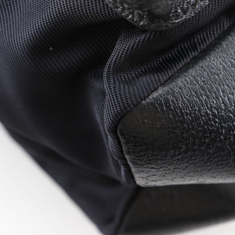 Gucci 019.2058.0173.5 Nylon Canvas And Leather Black Backpack Daypack — view 4