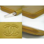Chanel Coco Mark Round Zipper Long Wallet Caviar Leather — view 6