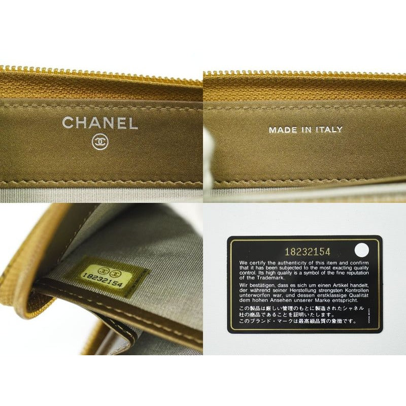 Chanel Coco Mark Round Zipper Long Wallet Caviar Leather — view 9