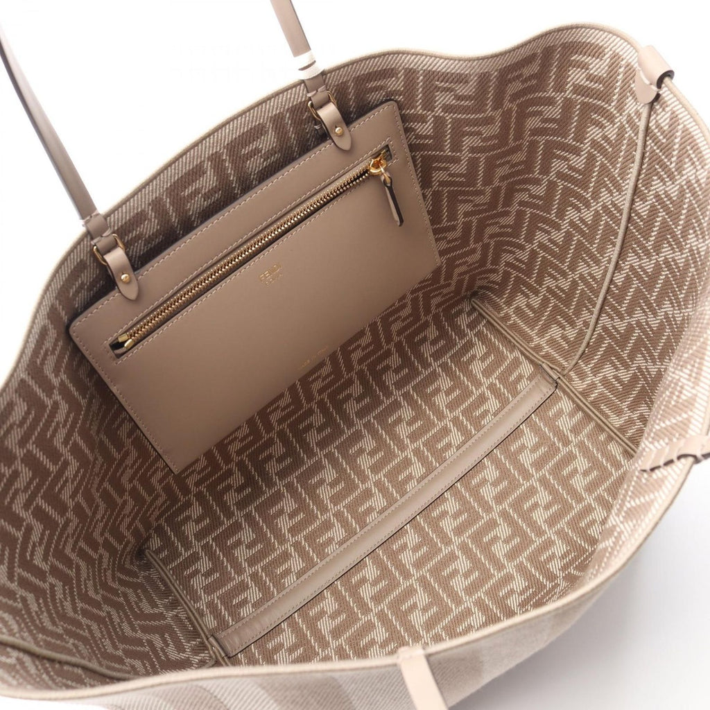 Fendi Tote Large Roll Gray Canvas Leather — view 3