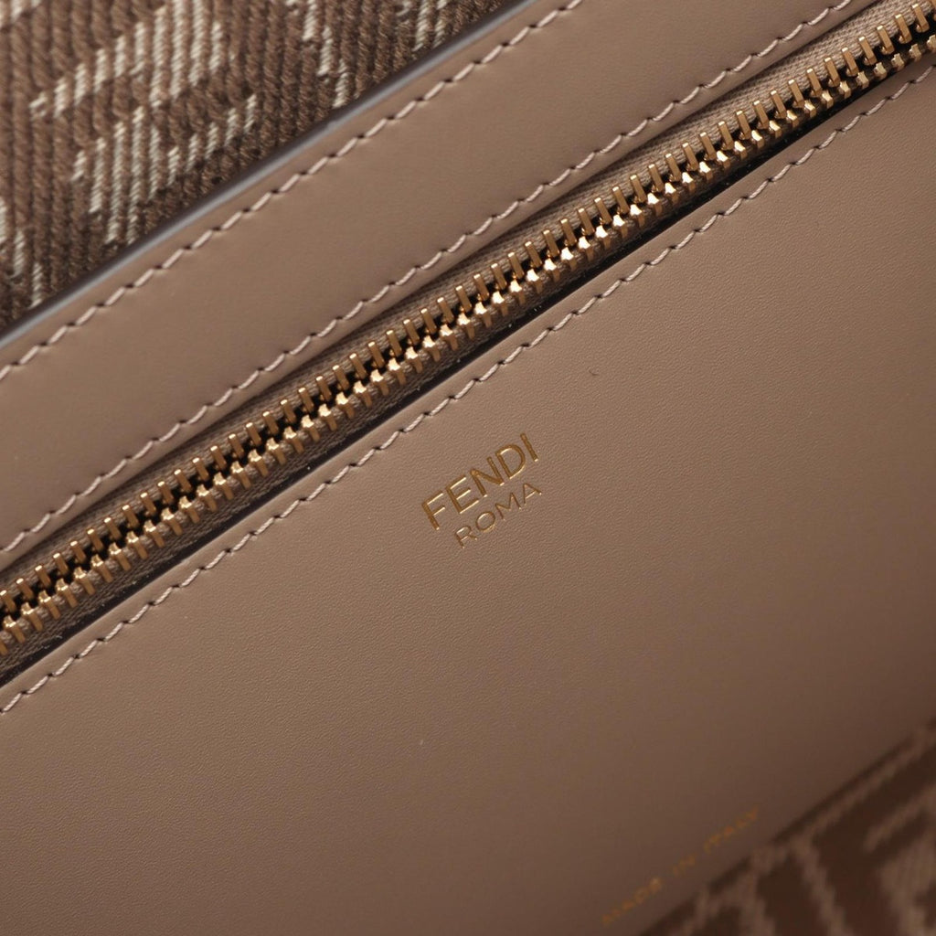 Fendi Tote Large Roll Gray Canvas Leather — view 4