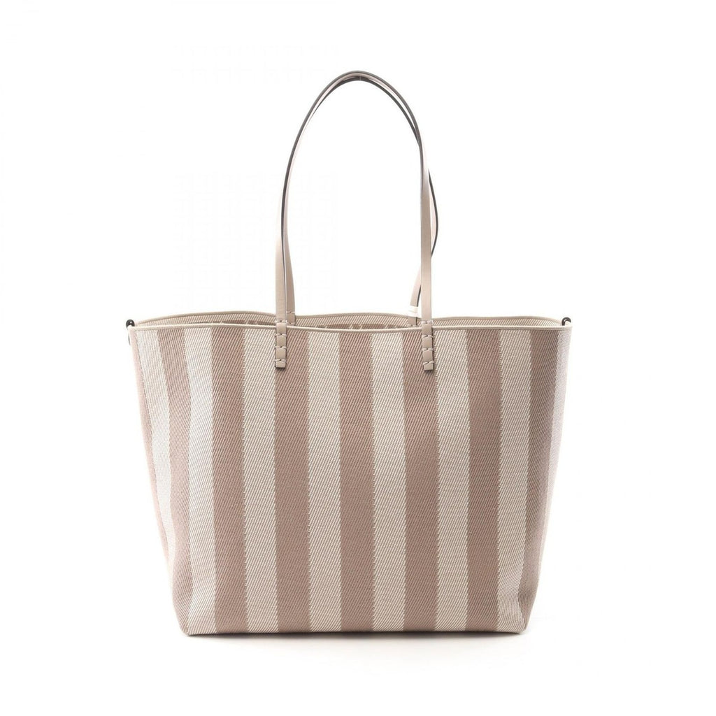 Fendi Tote Large Roll Gray Canvas Leather