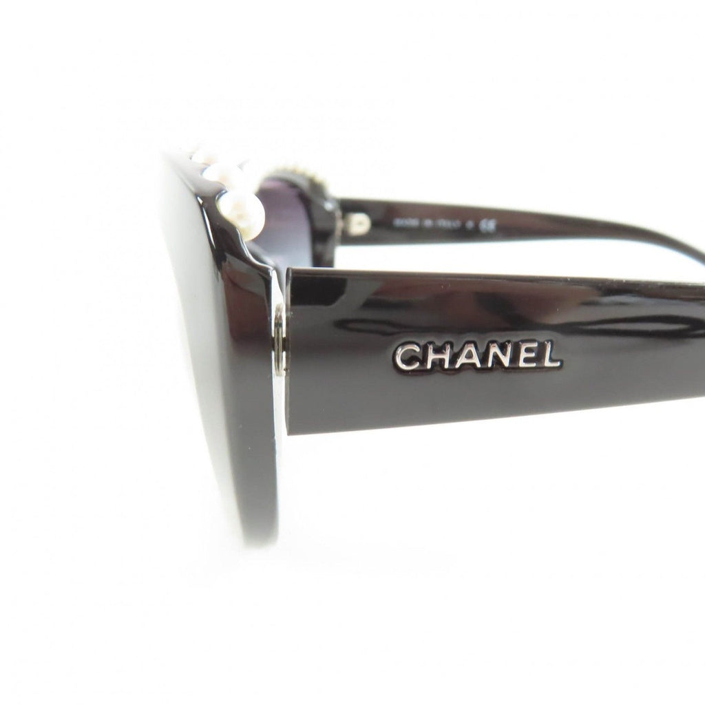 Chanel Logo Faux Pearl Sunglasses Eyewear Black — view 7
