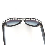 Chanel Logo Faux Pearl Sunglasses Eyewear Black — view 8