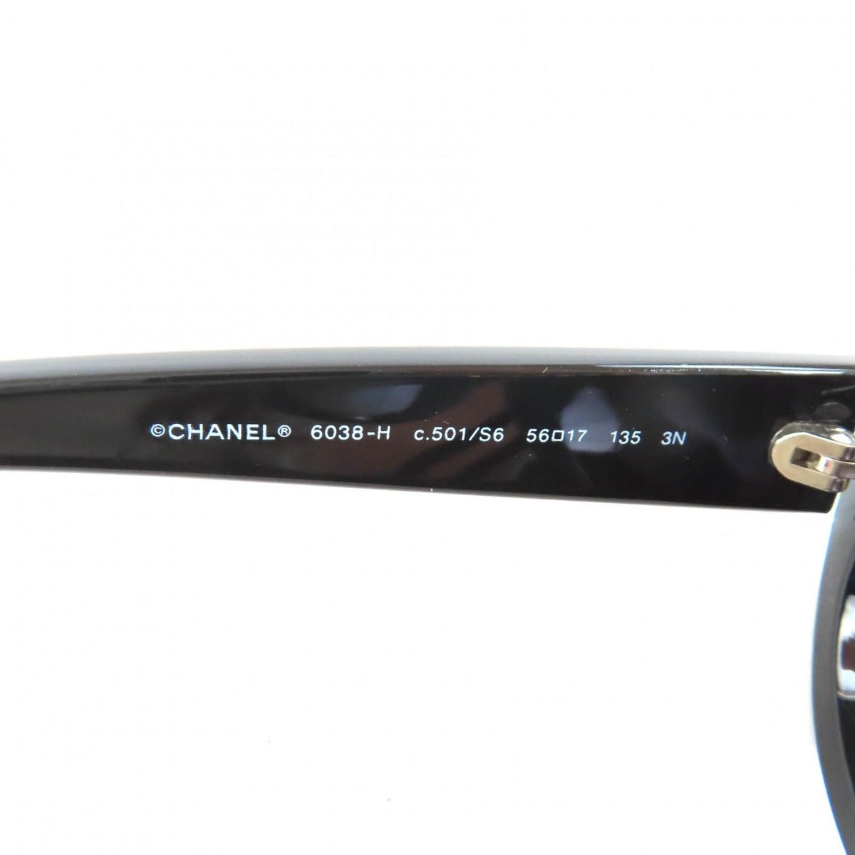 Chanel Logo Faux Pearl Sunglasses Eyewear Black — view 9
