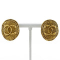 Chanel Coco Mark Vintage Gold Plated 14.0 g Earrings