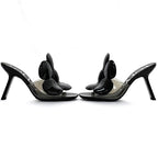 Loewe Mules Petal Flower Sandals Black Clear — view 2