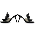 Loewe Mules Petal Flower Sandals Black Clear — view 3