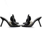 Loewe Mules Petal Flower Sandals Black Clear — view 5