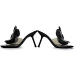 Loewe Mules Petal Flower Sandals Black Clear — view 6