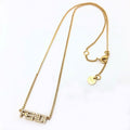 Fendi Logo Necklace Graffiti Zircon Gold
