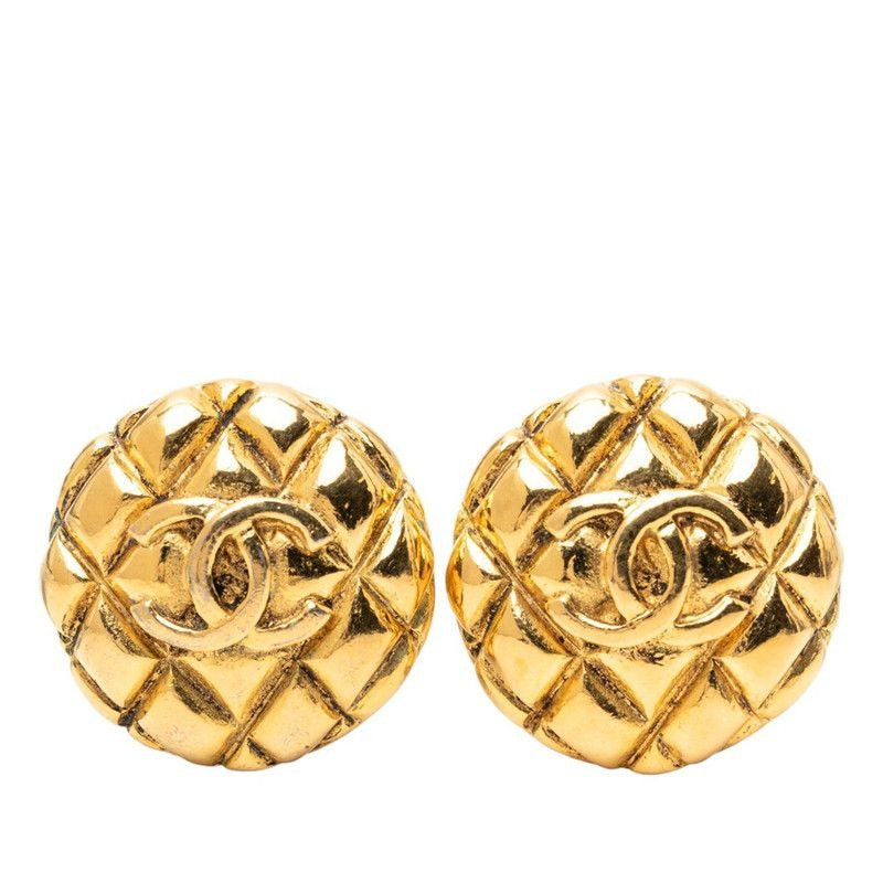 Chanel CC Logo Quilted Vintage Gold Plated