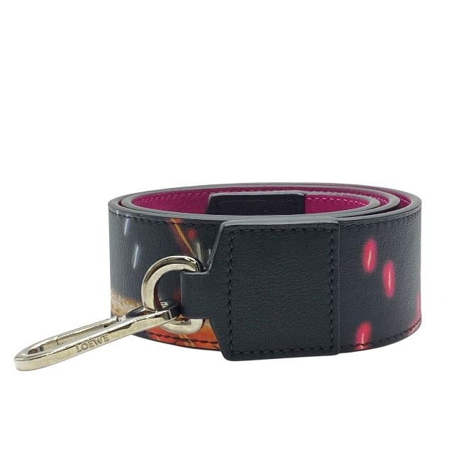 Loewe Neon Graphic Shoulder Strap Bag Accessories Leather Metal Silver Black