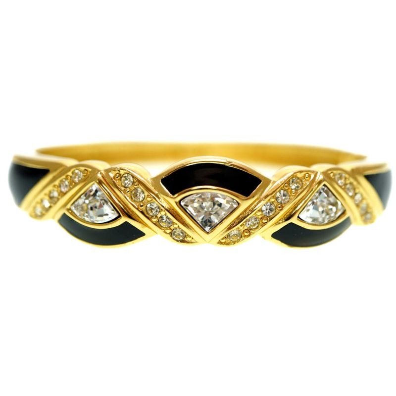 Dior Stone Vintage Bangle Gold Antique Bracelet Accessory 0183