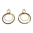 Hermes Amulet Duo Earrings Buffalo Horn Brown Gold Hardware Accessories